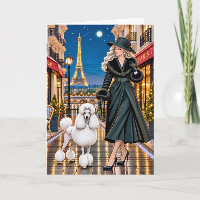 Jul i Paris,Pudel  Helgkort (Framsida)