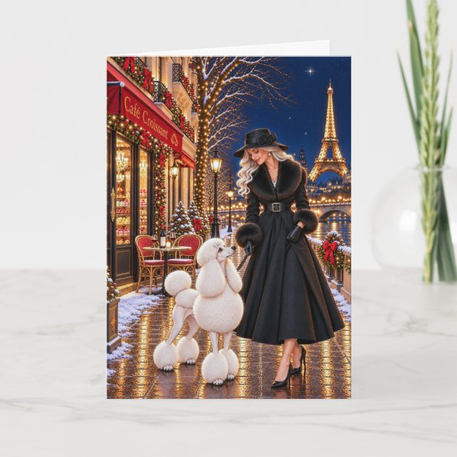 Jul i Paris,Pudel  Helgkort (Framsida)