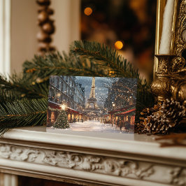 Jul i Paris: Upplyst Eiffel Torn Helg Vykort