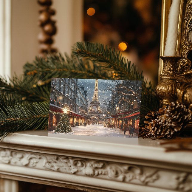 Jul i Paris: Upplyst Eiffel Torn Helg Vykort (Skapare uppladdad)