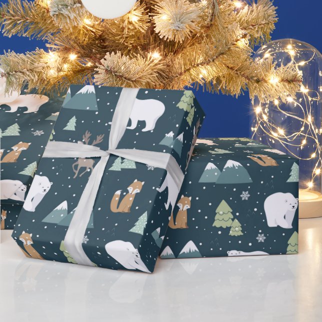 Jul i party i stigen för daglig skog presentpapper (Helgdagar)