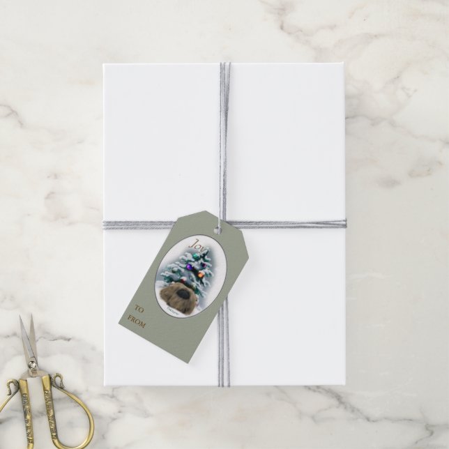 Jul i Pekingese Älskare Presentetikett (Med Snöre)