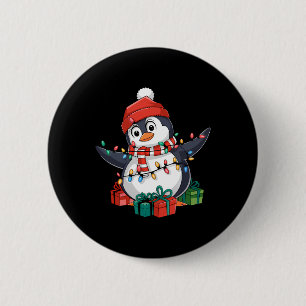 Jul i Penguin Santa Ljus - Penguin Älskare Knapp