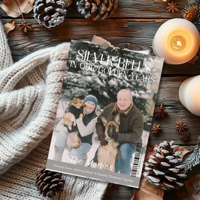Jul i Pension Magazine Cover Julkort (Christmas In Retirement Magazine Cover Holiday Card.)
