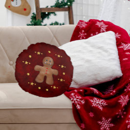 Jul i Pepparkaksgubbe Rund Kudde