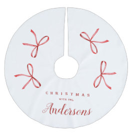 Jul i personligens familj - rött band julgransmatta borstad polyester