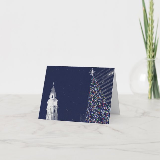 Jul i Philadelphia med anpassningsbar text Helgkort (Framsida)