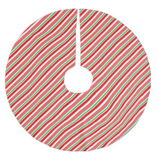 Jul i Röda och Grönt Candy cane Julgransmatta Borstad Polyester