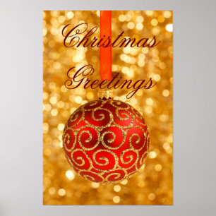 Jul i Röda och Guld Poster