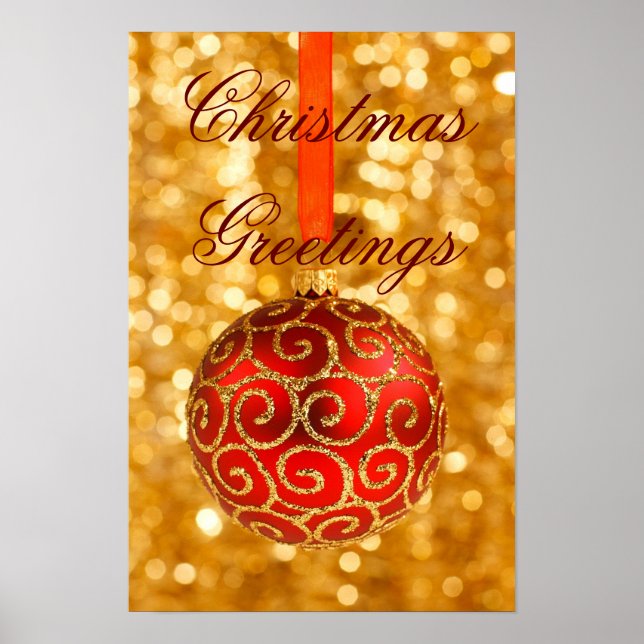Jul i Röda och Guld Poster (Framsidan)
