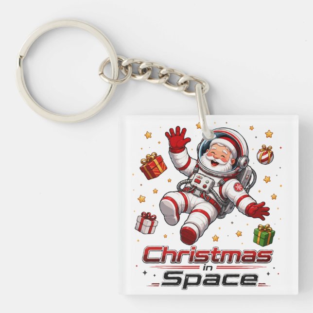 Jul i rymden Tomte Astronaut Söt Högtid (Framsidan)