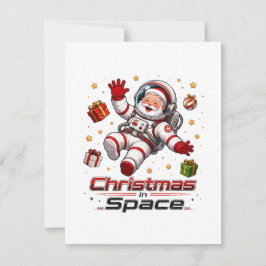 Jul i rymden Tomte Astronaut Söt Högtid Anteckningskort