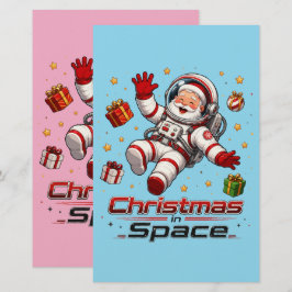 Jul i rymden Tomte Astronaut Söt Högtid Brevpapper