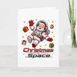 Jul i rymden Tomte Astronaut Söt Högtid Inbjudan