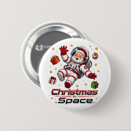 Jul i rymden Tomte Astronaut Söt Högtid Knapp