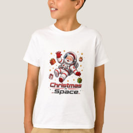 Jul i rymden Tomte Astronaut Söt Högtid T Shirt