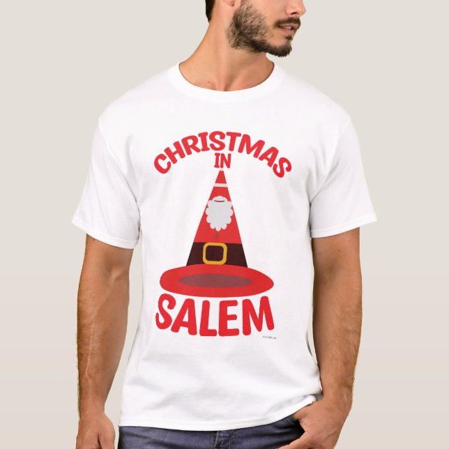 Jul i Salem New Englands Helgdag Travel T Shirt (Framsida)
