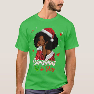 Jul i Santa American Girl i juli Blac T Shirt