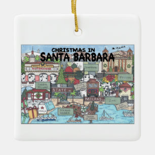 Jul i Santa Barbara Julgransprydnad Keramik