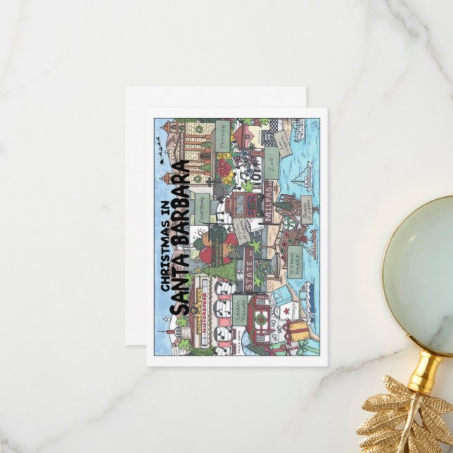 Jul i Santa Barbara Tack Kort (Fram/Back In Situ)