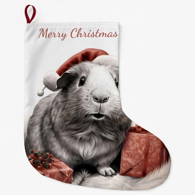 Jul i Santa Guinea Gris Stor Julstrumpa (Framsidan)