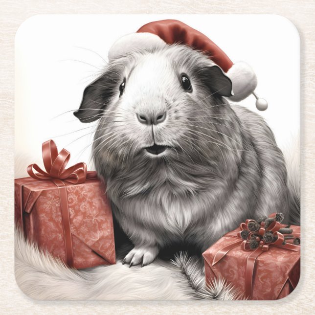 Jul i Santa Guinea Gris Underlägg Papper Kvadrat (Framsidan)