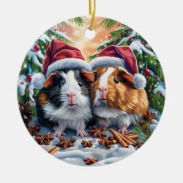 Jul i Santa Guinea Grisar Julgransprydnad Keramik