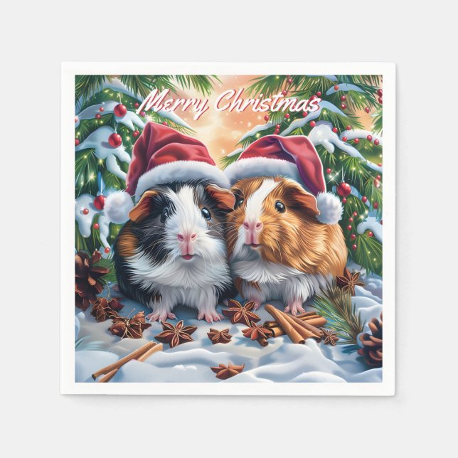 Jul i Santa Guinea Grisar Pappersservett (Framsidan)