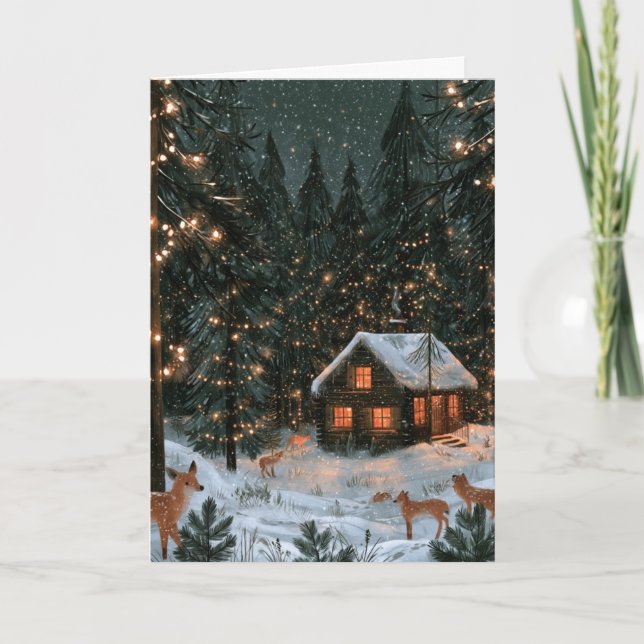 Jul i skogen hälsning kort (Framsida)
