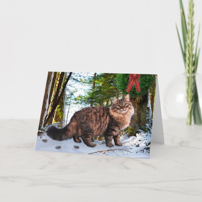 "Jul i skogen" hälsning Kort (Framsida)