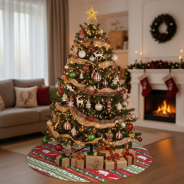 Jul i skogen julgransmatta borstad polyester (Skapare uppladdad)