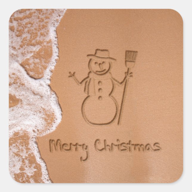 Jul i Sommaren Fyrkantigt Klistermärke (Framsida)