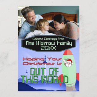 Jul i Space-fotokort Inbjudningar