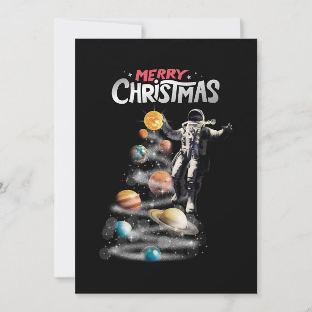 Jul i Space Solar System Astronaut Inbjudningar (Framsida)
