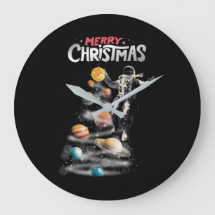 Jul i Space Solar System Astronaut Invati Stor Klocka