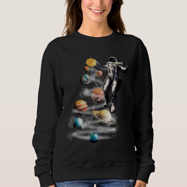 Jul i Space Solar System Astronaut Invati T Shirt (Framsida)