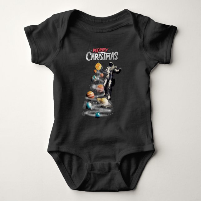 Jul i Space Solar System Astronaut Invati T Shirt (Framsida)
