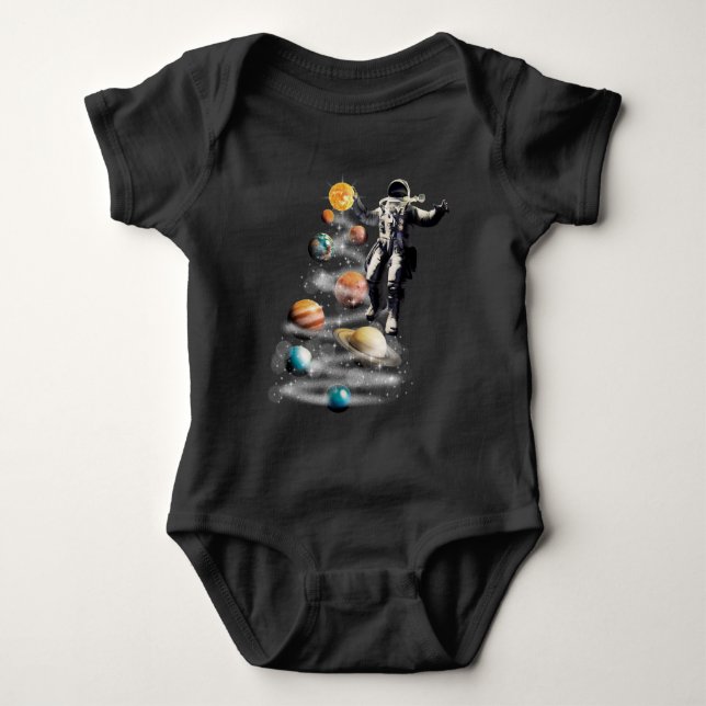Jul i Space Solar System Astronaut Invati T Shirt (Framsida)