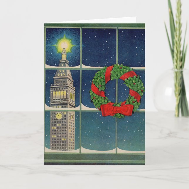 Jul i staden 1950-talet helgkort (Framsida)