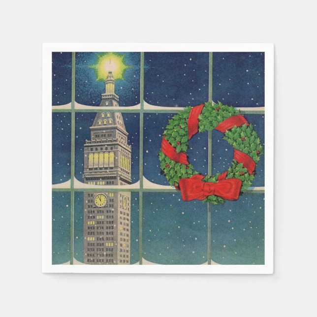 Jul i staden 1950-talet pappersservett (Framsidan)