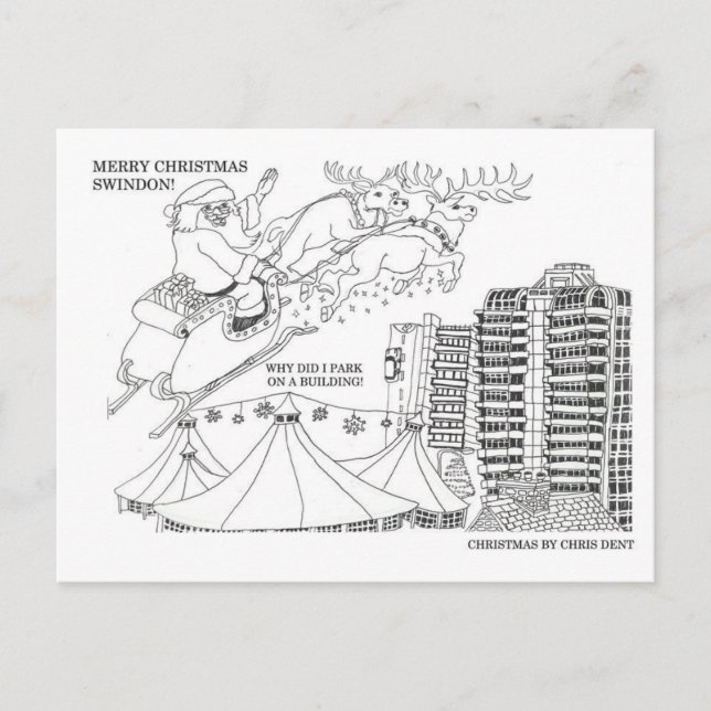 Jul i stadsvykort i Swindon Helg Vykort (Framsida)