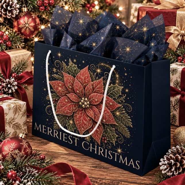 Jul i stjärnor Poinsettia (Christmas in the Stars Poinsettia Gift Bag)
