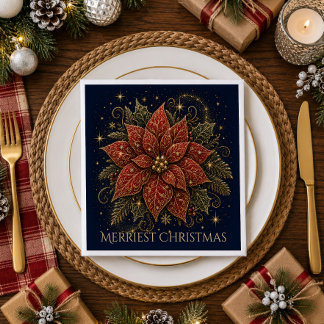 Jul i stjärnorna | Poinsettia Pappersservett