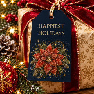 Jul i stjärnorna | Poinsettia Presentetikett