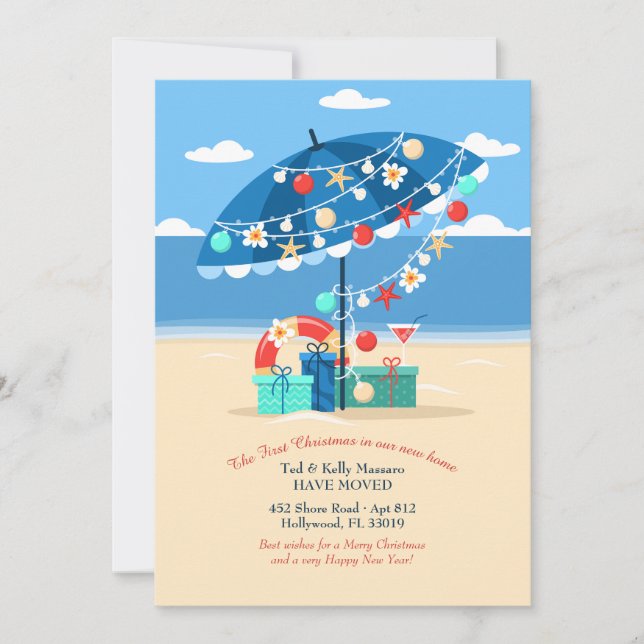 Jul i tropikerna Flyttningsanmälan Julkort (Framsida)