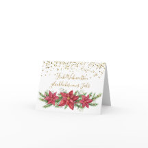 Jul i Tyskland, Poinsettia, gräs, guld konetti