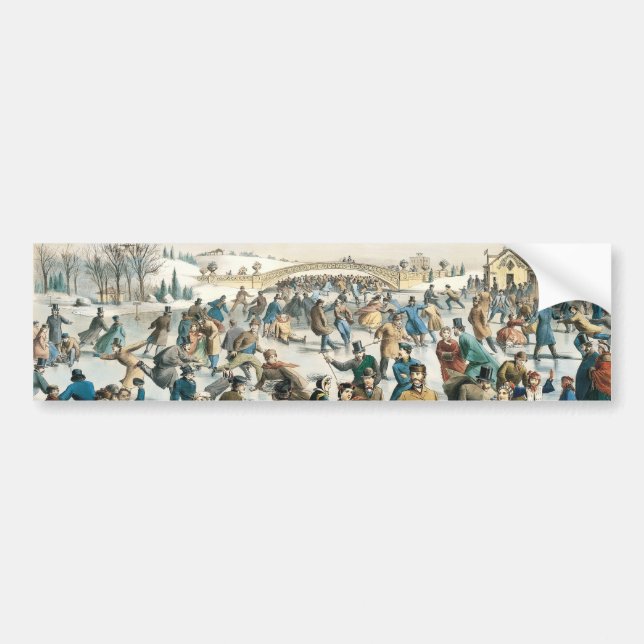 Jul i Victoria- eran Central Park Currier & Ives Bildekal (Framsidan)