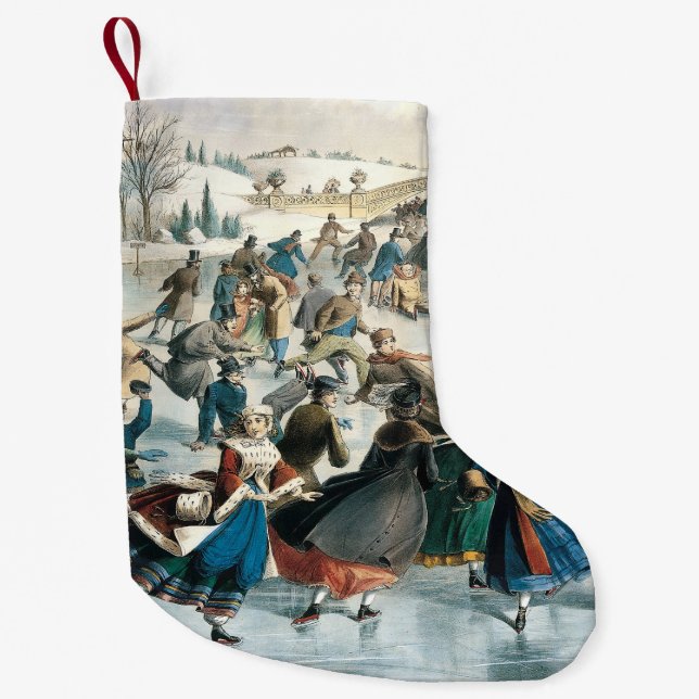 Jul i Victoria- eran Central Park Currier & Ives Liten Julstrumpa (Framsidan)