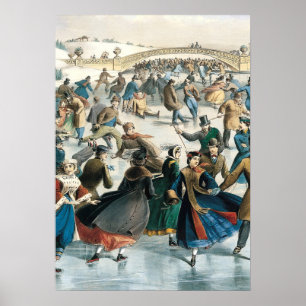 Jul i Victoria- eran Central Park Currier & Ives Poster