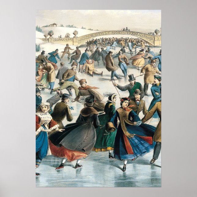 Jul i Victoria- eran Central Park Currier & Ives Poster (Framsidan)